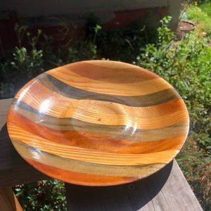 original piece striped wooden plate